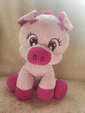 16" Pink Pig "Bacon" Plush Stuffed Animal from Caravan Softoys EUC Large